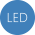 支持LED：LED较于LCD，更薄、显示效果好、更省电，但亮度弱。