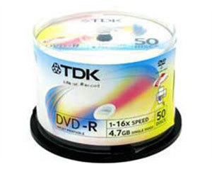 TDK ɴӡ DVD-R 1625Ƭװ