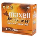 MAXELL Maxell DVD-RW 2速 4.7G(�纹�盒�b) �P片/MAXELL