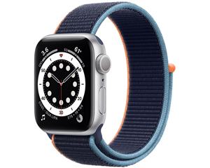 苹果Watch Series 6(44mm/银色铝金属表壳/回环式运动表带/GPS+蜂窝网络)