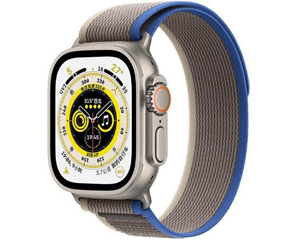 苹果Apple Watch Ultra 49mm(GPS+蜂窝网络/钛金属表壳/蓝配灰色野径回环式表带/S/M)