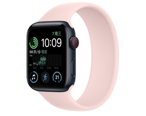 苹果Apple Watch Series SE银色铝金属表壳单圈表带 灰粉色 GPS+蜂窝网络 40mm