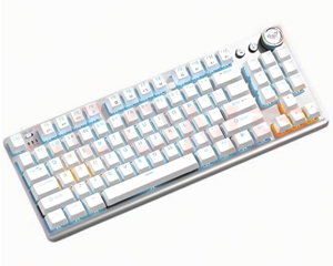 狼蛛S100 茶轴 雪域白无线三模红雾透机甲正刻